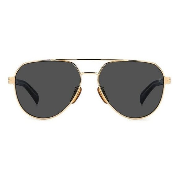 New DAVID BECKHAM Gold Aviator DB 1121/G/S RHLIR Sunglasses Women - Picture 2 of 4